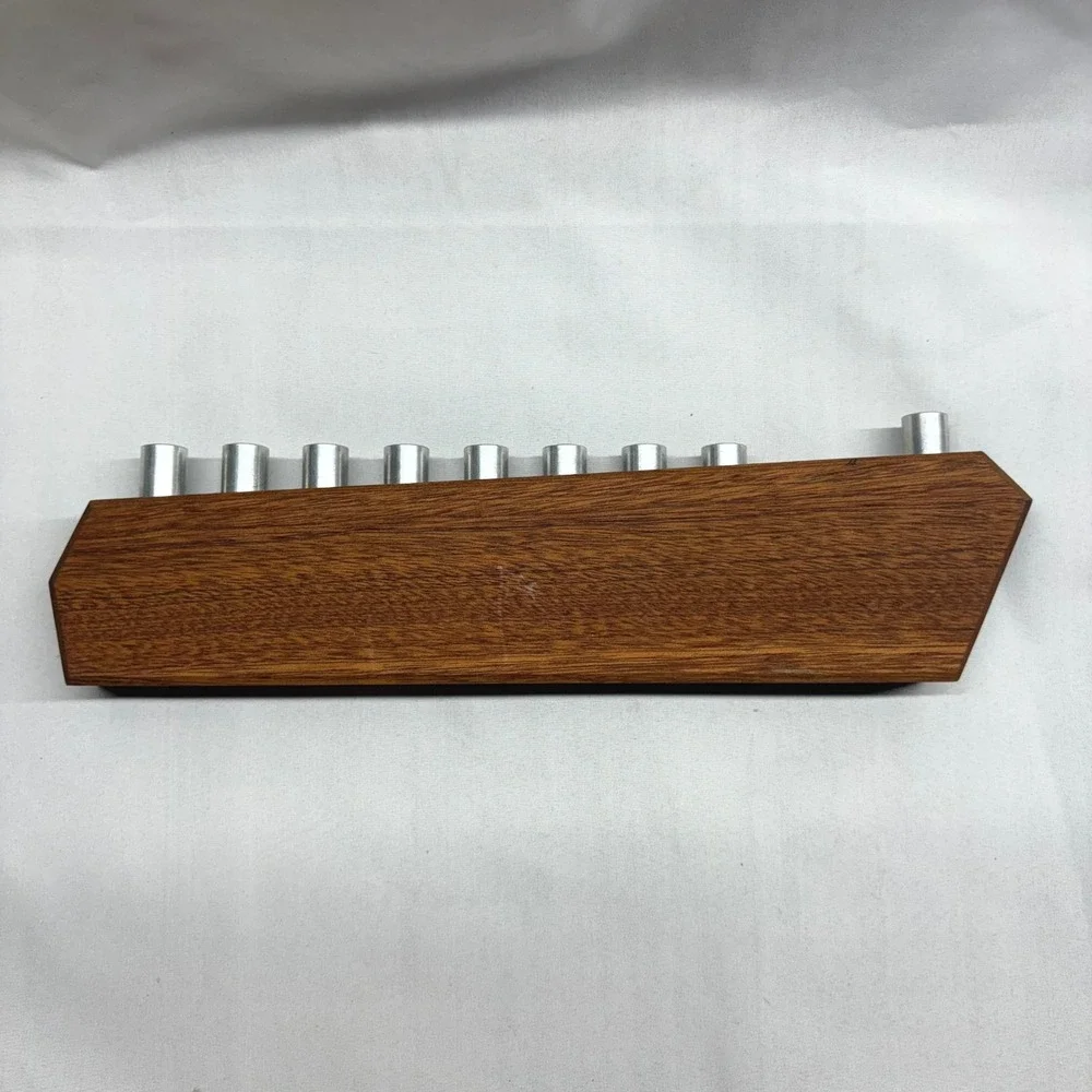 Unbranded Menorah Unisex OS Brown Good MCM Wood Metal Hanukkah Judaica